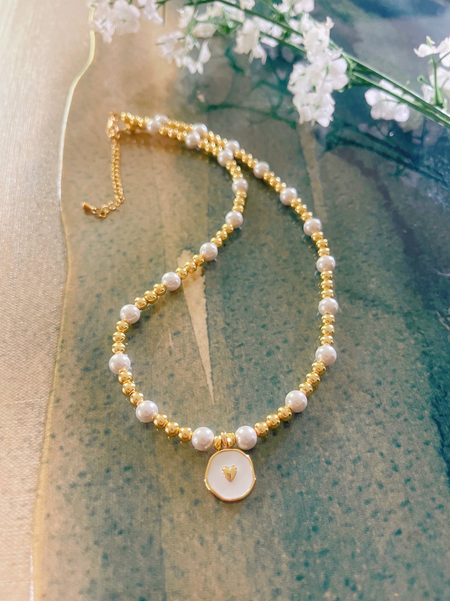 Perlas y Hematitas Necklace