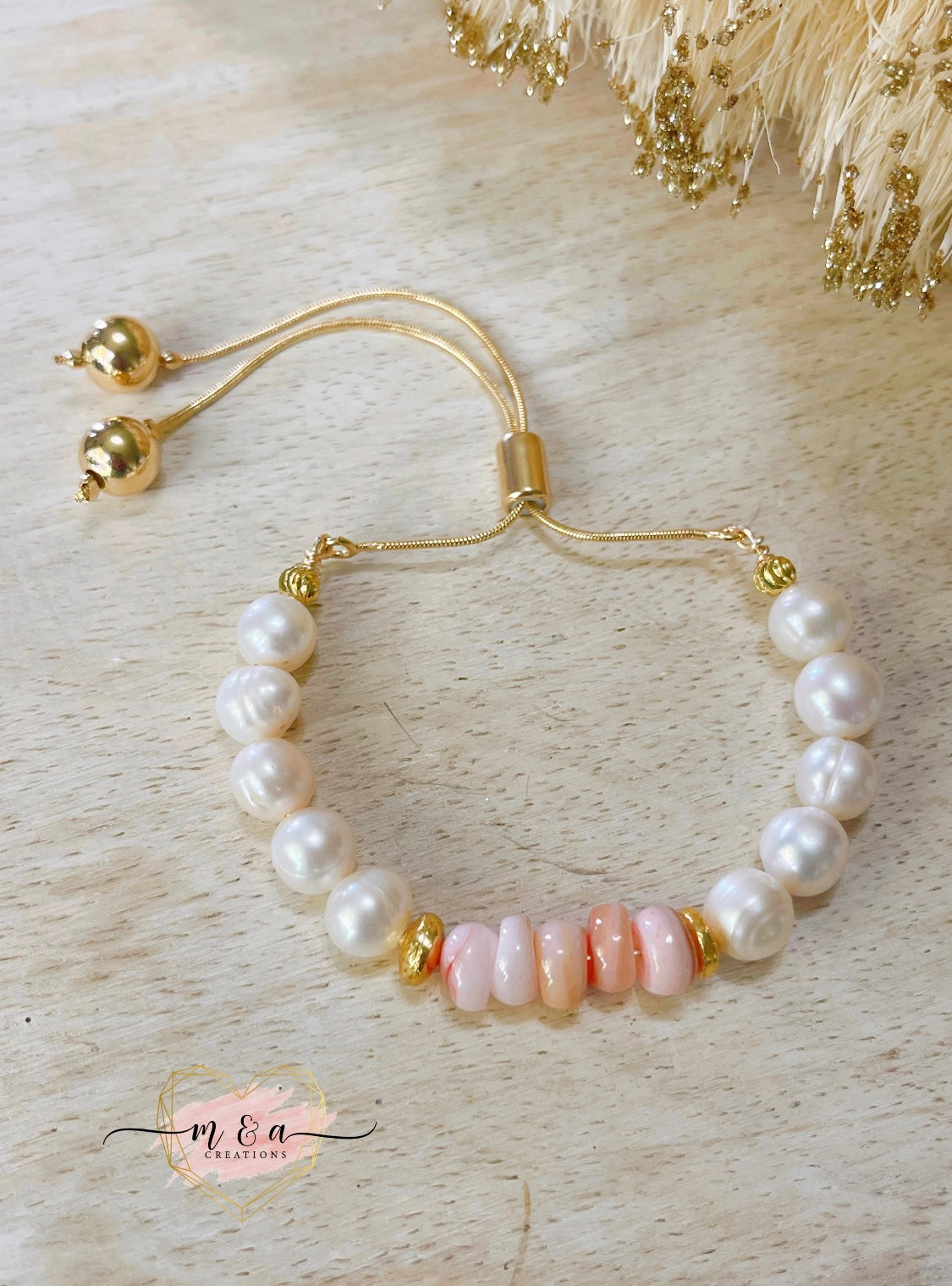 Pink and Pearls Bracelet